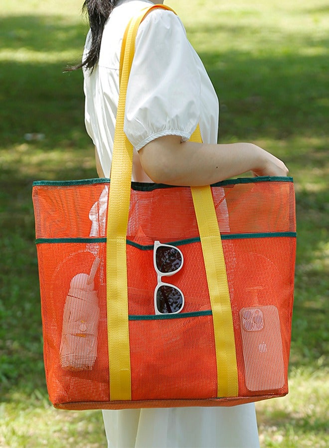 كيدل حقيبة شاطئ شبكية كبيرة الحجم – حقائب هوبو، حقائب رياضية، حقائب سفر، منظم خفيف مقاوم للرمل للأطفال، السباحة، العائلة، التسوق والاستخدام الخارجي - Image 3