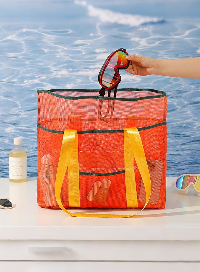 كيدل حقيبة شاطئ شبكية كبيرة الحجم – حقائب هوبو، حقائب رياضية، حقائب سفر، منظم خفيف مقاوم للرمل للأطفال، السباحة، العائلة، التسوق والاستخدام الخارجي - Image 2