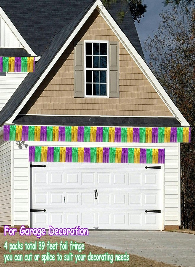 TFengfly 4 Packs Total 39 Ft Mardi Gras Parade Floats for Trailer Car, Green Gold Purple Foil Fringe Garland Tinsel Streamers Banner Table Skirts for Halloween Graduation Homecoming Birthday Party Decor - Image 5