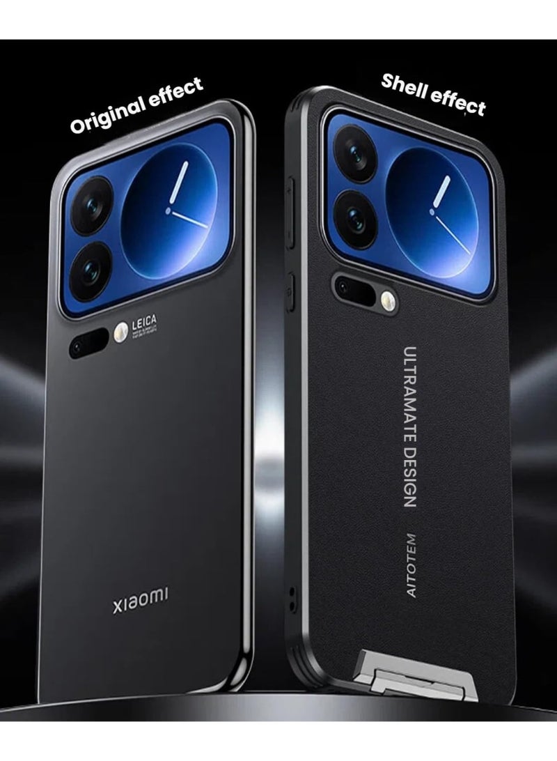 general Case for Xiaomi 17 Pro Max with Retractable Hidden Kickstand, Fingerprint and Sweat Resistance Leather Protective Case with Raised Camera Protection - Image 5