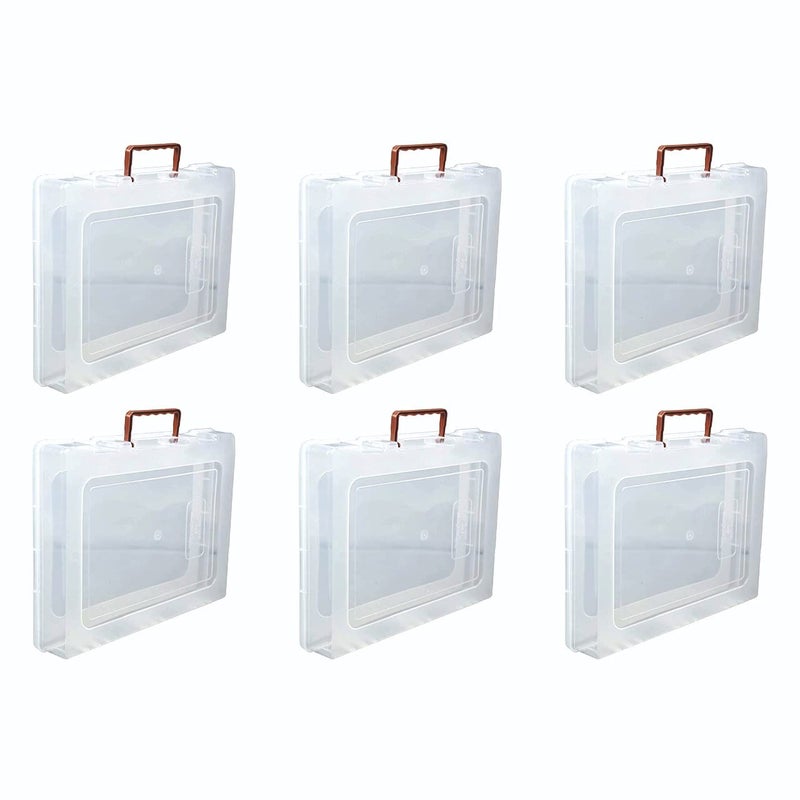 DARKZONE MultiPurpose Rectangular Plastic Storage Box with Locks and Handle Transparent Plastic Box for Saree Laptop Books Clothes 17 X 14 X 25 Inch 6 - Image 1