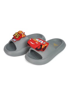 UrbanHaul UrbanHaul Boys Disney Cars Print Slip on Sliders For Kids Suitable for Daily Use :- Grey  - Image 1