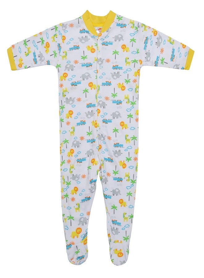 Mini Berry Born Baby Multi-Color Long Sleeve Body Suit,Romper, Sleep Suit for Boys and Girls Pack of 3pcs Set (0-3 Months, Yellow) - Image 2