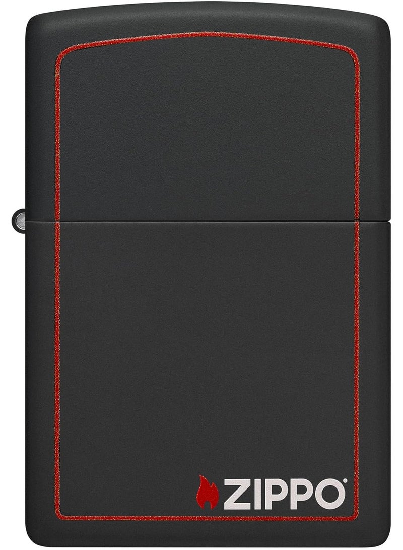 Zippo Lighter #218Zb-Blk Matte W/Zippo Border - Image 1