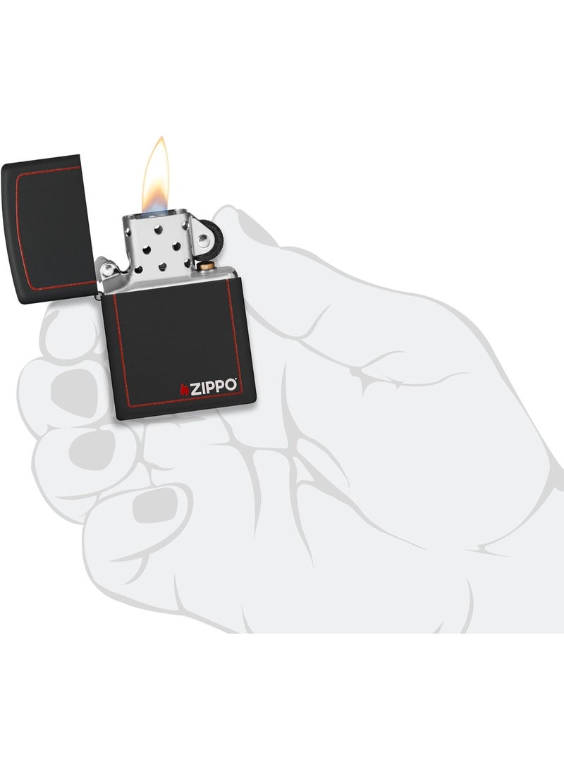 Zippo Lighter #218Zb-Blk Matte W/Zippo Border - Image 4
