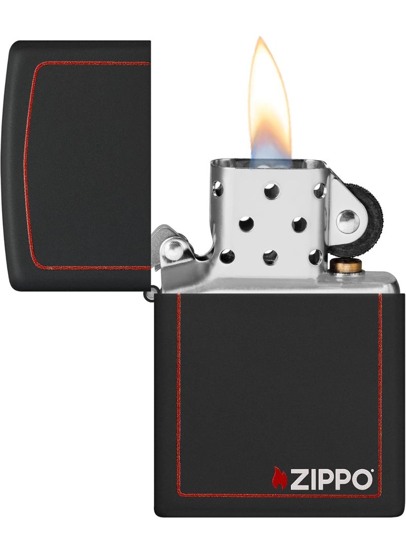 Zippo Lighter #218Zb-Blk Matte W/Zippo Border - Image 5