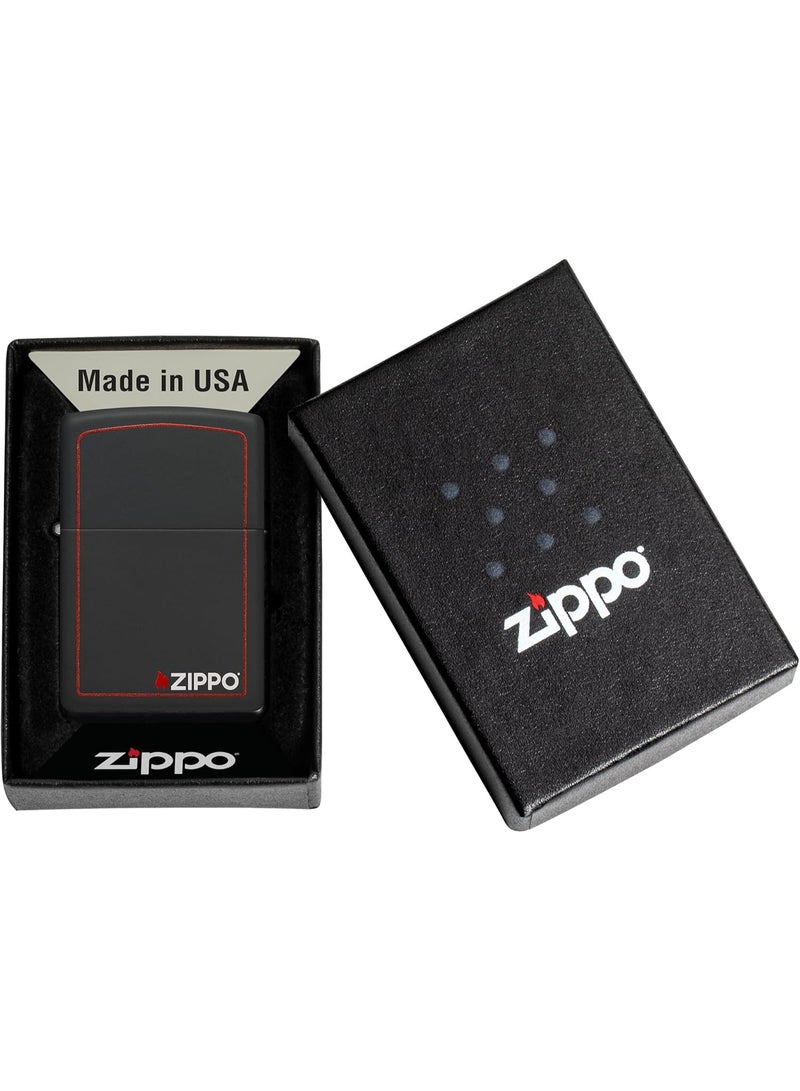 Zippo Lighter #218Zb-Blk Matte W/Zippo Border - Image 3