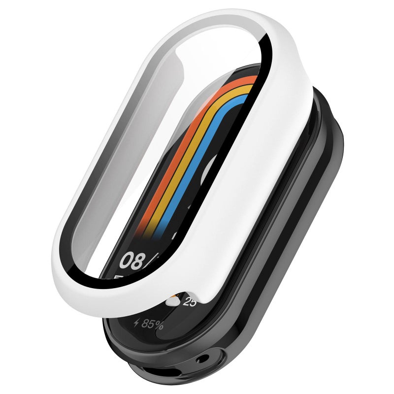 erorex For Xiaomi Smart Band 10 / 10 Nfc Tempered Film Integrated Pc Watch Protective Cover(Matte White) - Image 1