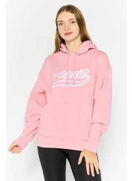 ESPRIT Women Hooded  Long Sleeves Graphic Print Sweatshirt, Pink  - Image 1