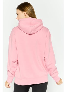 ESPRIT Women Hooded  Long Sleeves Graphic Print Sweatshirt, Pink  - Image 3