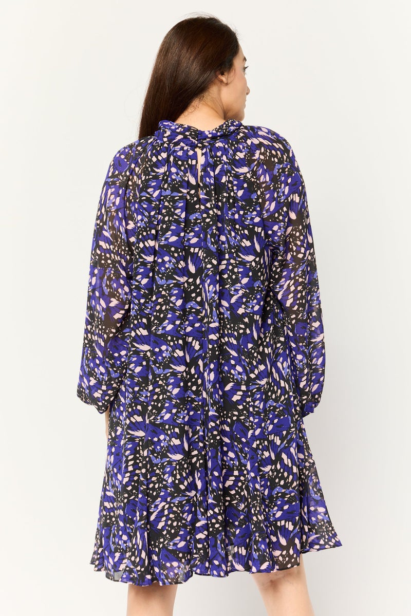 Phase Eight Women Allover Print Mini Dress, Blue - Image 4
