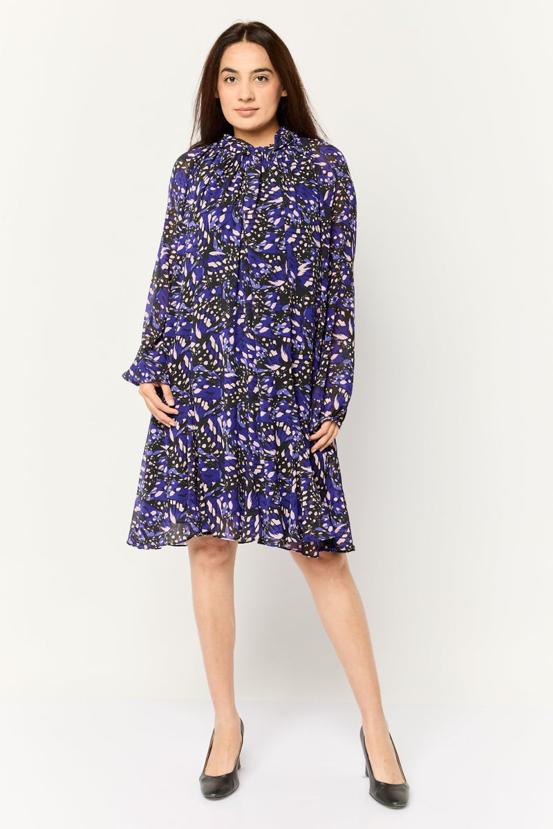 Phase Eight Women Allover Print Mini Dress, Blue - Image 2