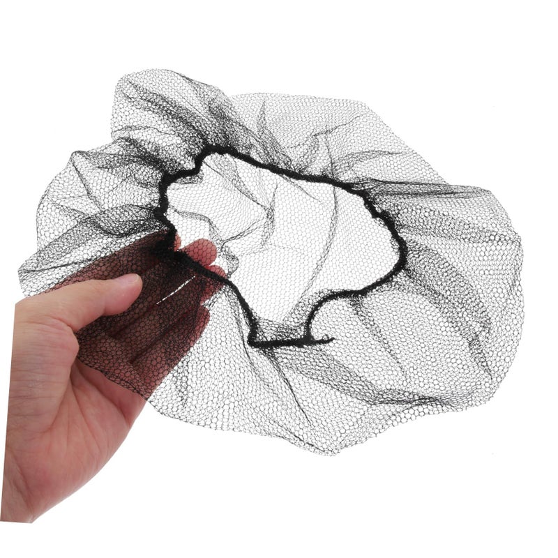 Black Disposable Nylon Hair Nets 100Pcs Breathable Mesh Caps for Food Service Kitchen Work - Image 3