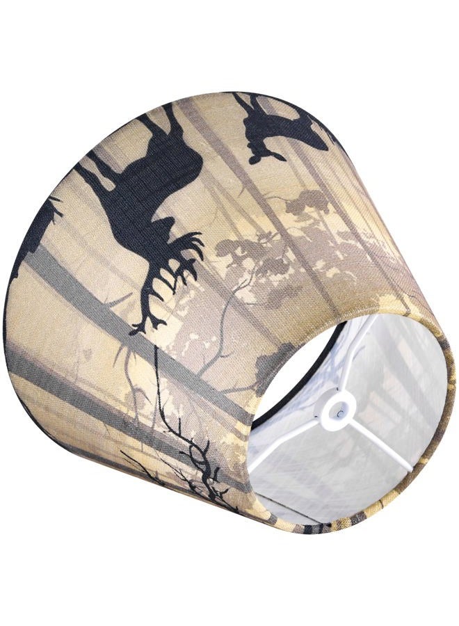GO&SO Small Multi-Yellow Lamp Shades Art Deco,5"× 9"× 6.4" Spider Set of 2 Mini Deer Lampshades for Table Lamps & Wall Lamp,Bell Vintage Silhouette Animal Print Lamp Shade Replacemnt for Bedroom - Image 4