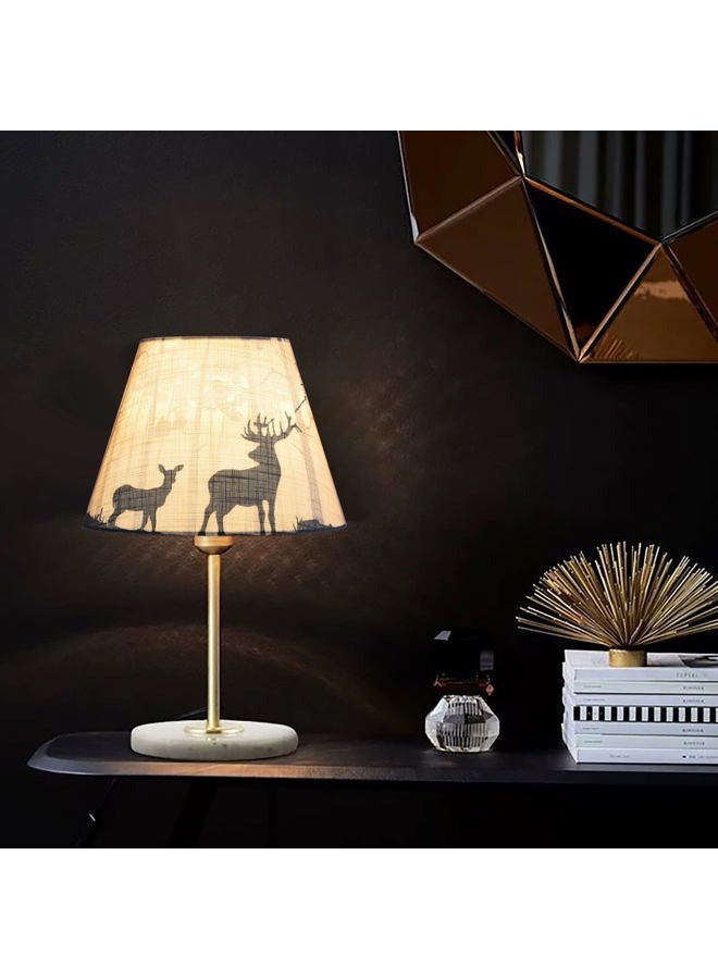 GO&SO Small Multi-Yellow Lamp Shades Art Deco,5"× 9"× 6.4" Spider Set of 2 Mini Deer Lampshades for Table Lamps & Wall Lamp,Bell Vintage Silhouette Animal Print Lamp Shade Replacemnt for Bedroom - Image 5