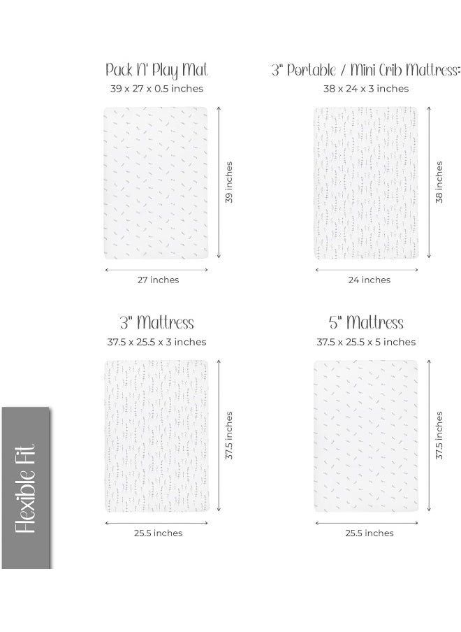 Ely's & Co. Ely's & Co. Pack n Play Sheet Set 100% Jersey Cotton Playard, Forest Grey Floral and Leaves  - Image 2