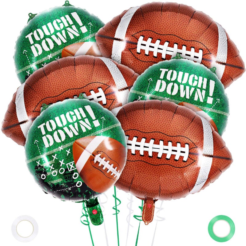 YOTHORN 27 Inch Football Balloon Set,Football Foil Mylar Balloons and Footballs Field Balloons,Super Bowl Balloon for Super Bowl Decor Tailgate Game Day Sport Theme Birthday Party Decorations Supplies - Image 1