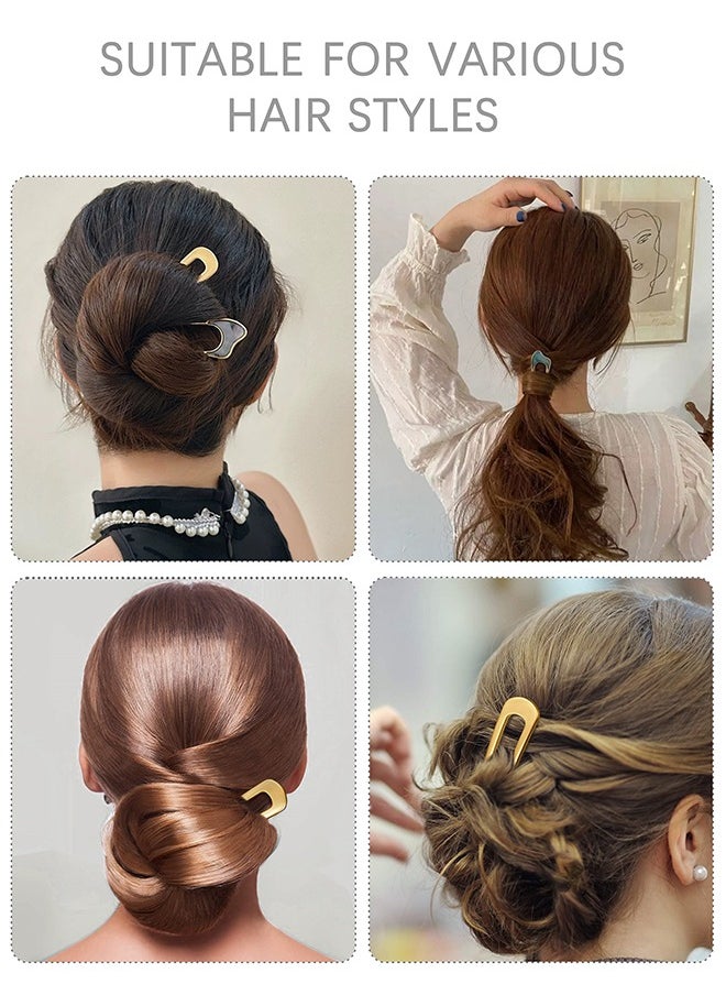 Generic - Hair Clips Metal French Hair Pins for Women - Gold French Pins for Thick Hair, U Shaped Hair Pins, Metal Hair Pin for All Hair Types, Hair Sticks for Buns, French Twist Hair Pin, Hair Fork - Image 1