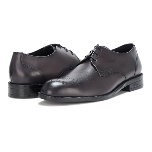 BOSS Tayil Smooth Leather Derby Dress Shoe, Fossil Grey, 12 - Image 3
