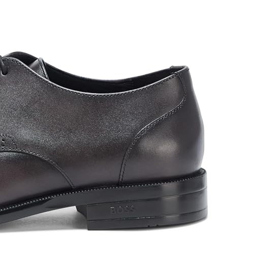 BOSS Tayil Smooth Leather Derby Dress Shoe, Fossil Grey, 12 - Image 4