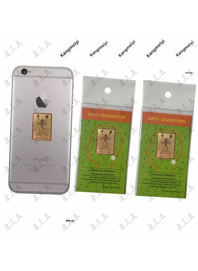Supply 24k Constellation Radiation Mobile Phone Stickers Negative Ion Energy Chip Terahertz Stickers Computer Electrical Patch-Color:Pisces - Image 1