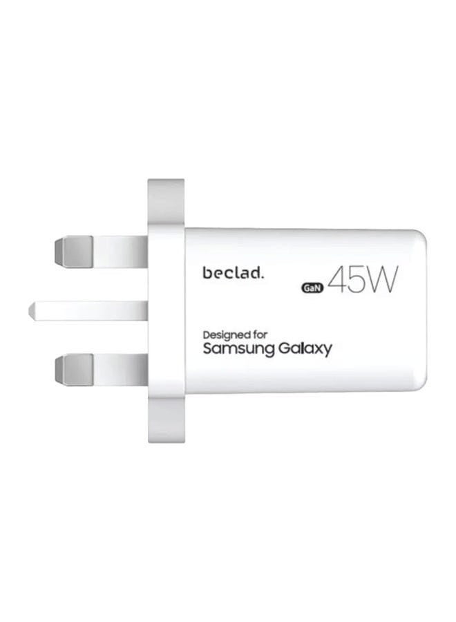 BECLAD 45W GaN Power Adapter Charger for Samsung Galaxy - White - Image 2