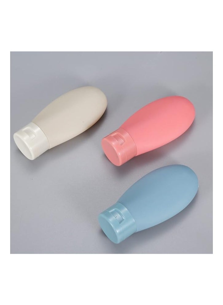 Generic 3-Pack Travel Bottles -Proof Toiletry Containers with Bag – Pink, Blue & White  - Image 3