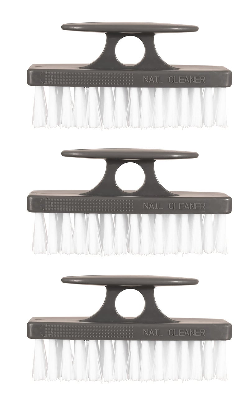 Superio Stiff Nail Brush Cleaner with Handle- 3 Pack Durable Brush Scrubber to Clean Toes, Fingernails, Hand Scrubber All Surface Cleaning, White Heavy Duty Scrub Brush Stiff Bristles, Easy to Hold - Image 1