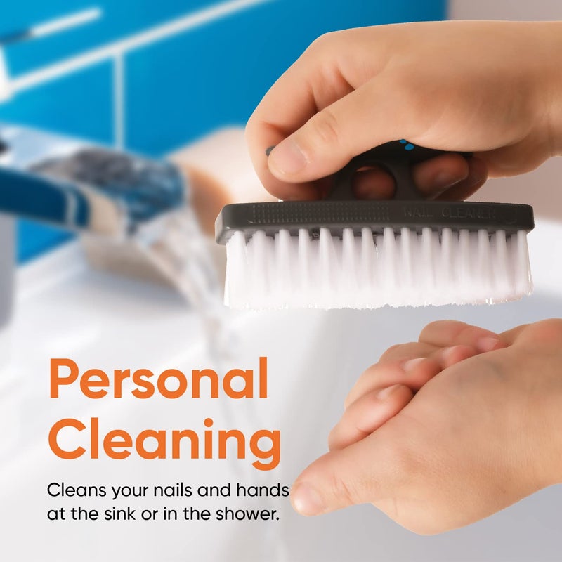 Superio Stiff Nail Brush Cleaner with Handle- 3 Pack Durable Brush Scrubber to Clean Toes, Fingernails, Hand Scrubber All Surface Cleaning, White Heavy Duty Scrub Brush Stiff Bristles, Easy to Hold - Image 5