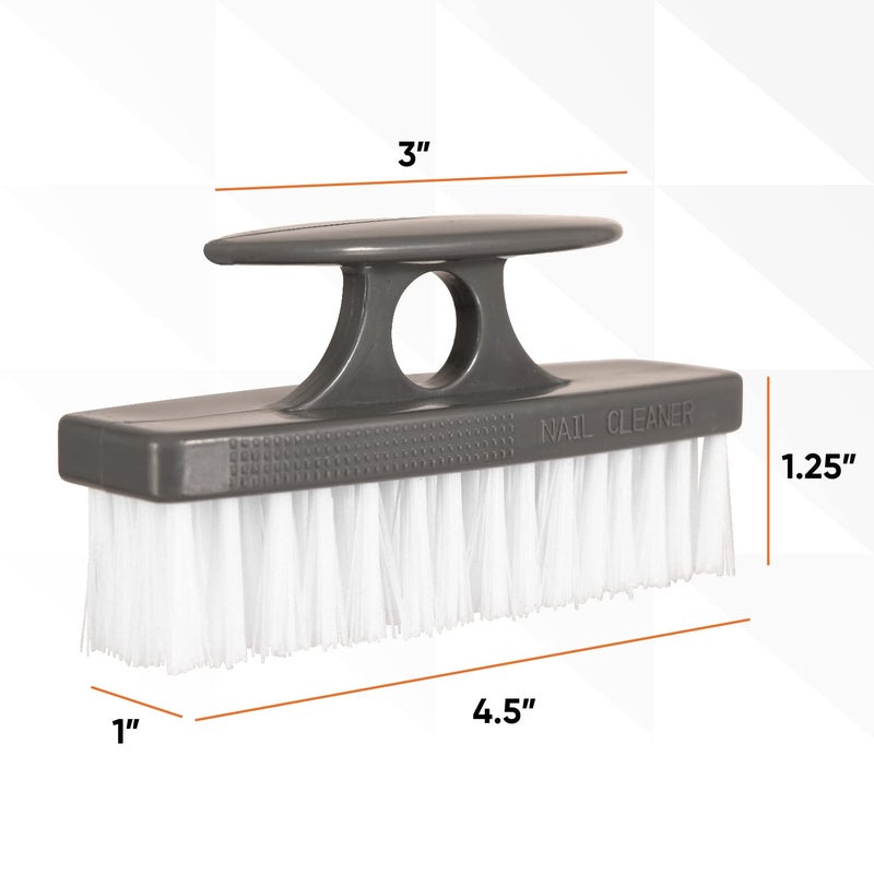 Superio Stiff Nail Brush Cleaner with Handle- 3 Pack Durable Brush Scrubber to Clean Toes, Fingernails, Hand Scrubber All Surface Cleaning, White Heavy Duty Scrub Brush Stiff Bristles, Easy to Hold - Image 2