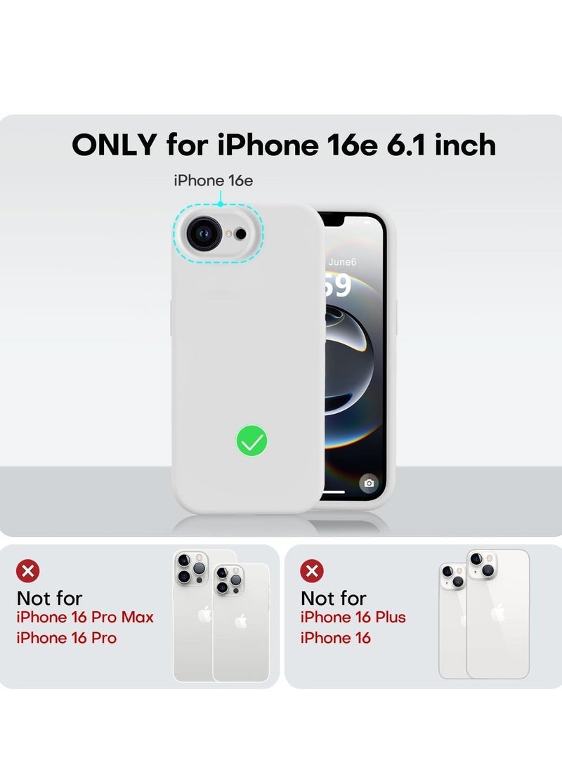 Gravity Liquid Silicone Case Compatible with iPhone 16e – Soft, Anti-Scratch Shockproof Protective Cover with Camera Protection – Microfiber Lining for 6.1-Inch iPhone 16e, Durable, Slim & Lightweight Design, White Color – Perfect Fit for Maximum Protection - Image 5