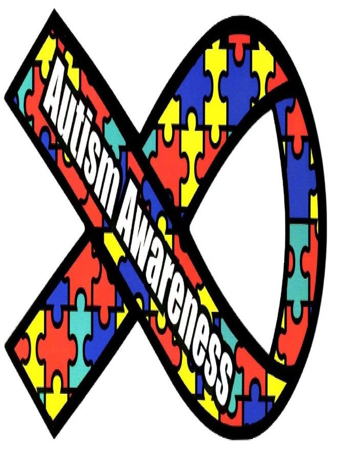NTICKER 2 pcs Autism Awareness Ribbon, 4 inches - Autism Car Sticker, Laptop Sticker Decal Window Truck - Image 2