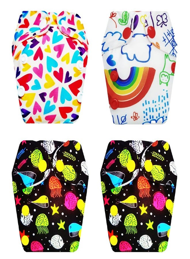 Dumbledo Premium Newborn Cloth Diaper with Integrated Insert (Pack of 4) | Soft & Gentle | Reusable & Washable | Easy to Clean | All-Day Wear | 0 - 4 Months | Unisex Baby - Image 1