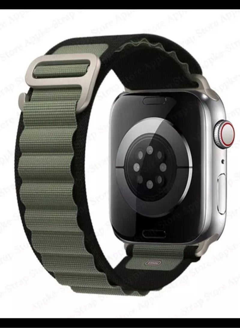 Black Apple Watch strap with military size 44