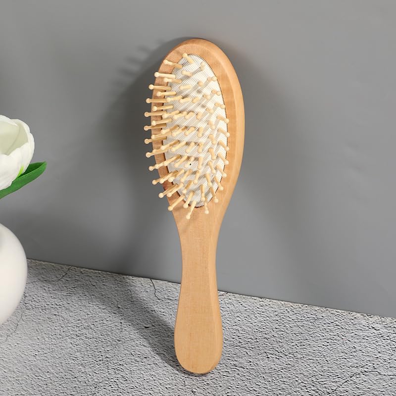 FYCAN 6 in 1 Bath Set Soft Small Wooden Brush Wooden Handle Mirror Bath Loofahs Sponges Soft Mesh Shower Puffs for Body Wash Bath Sponge Body Scrubs for Women Stone Pumice Removing Multi - Image 4