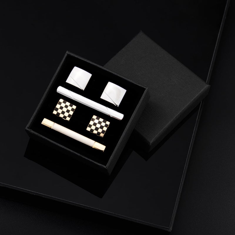 wynameleri Cufflinks and Tie Pins Tie Clips Set of 2 Accessories for Men - Image 5