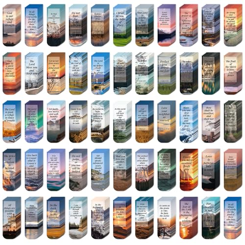 Diteryy 108 Pack Bible Magnetic Bookmarks Christian Magnet Bookmark Clips for Women Men Book Lovers Bible Page Markers for Teachers Students Reading School Office Home, Printing on 2 Side - Image 1