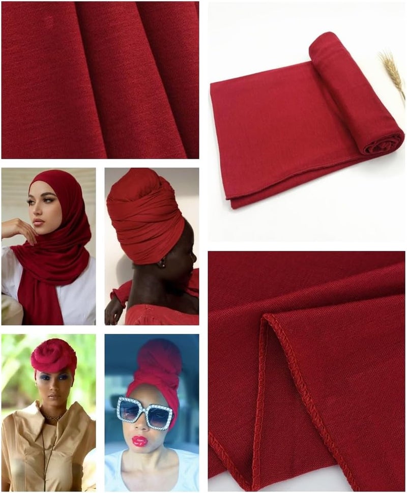 Harewom Head Wraps for Black Women Stretch Head Scarf Long African Hair Wraps Turban Headwraps Jersey Headbands - Image 5