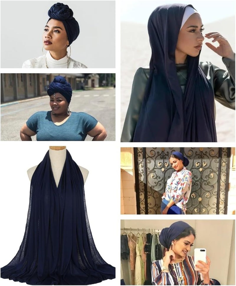 Harewom Head Wraps for Black Women Stretch Head Scarf Long African Hair Wraps Turban Headwraps Jersey Headbands - Image 4