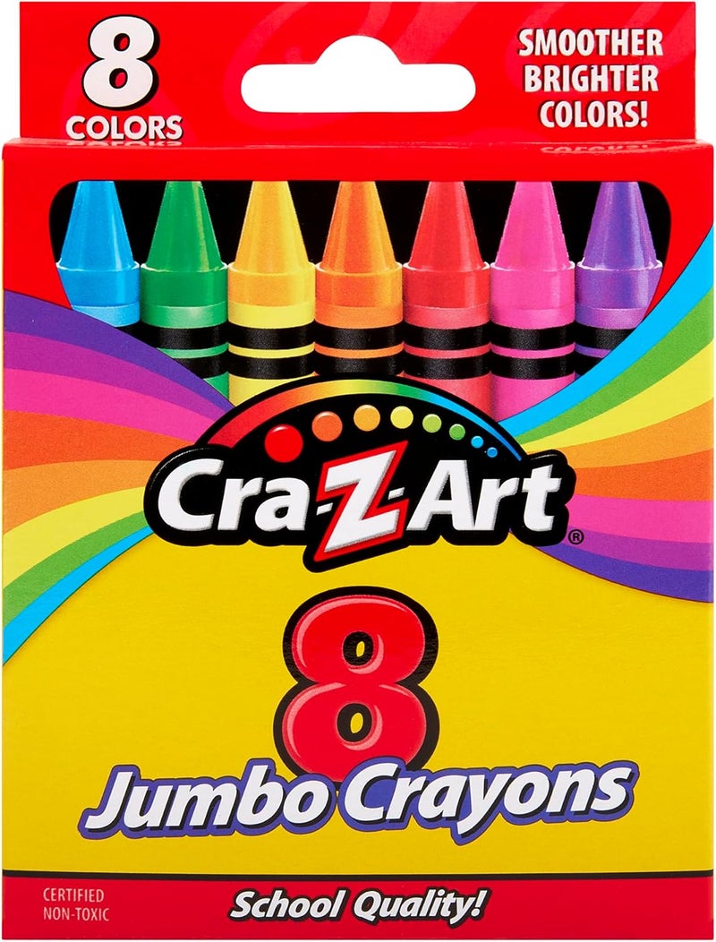 Cra-Z-Art 8ct Jumbo Crayons - Vibrant Colors for Kids, Perfect for School and Creative Play - Image 1