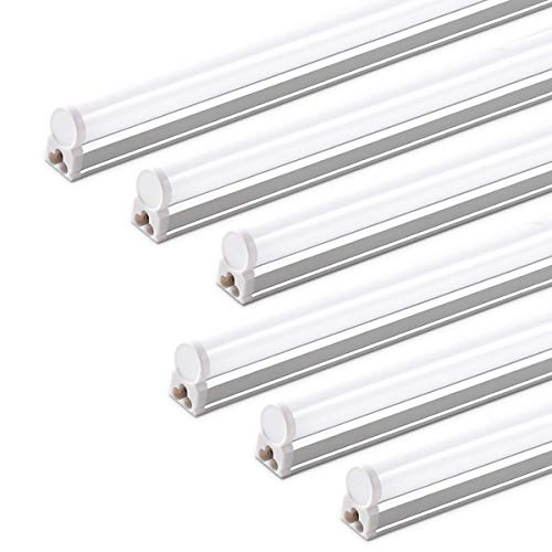 Barrina T5 LED Shop Light 2FT, 6500K (Super Bright White), Utility Shop Lights, Ceiling and Under Cabinet Light, ETL Listed, Corded Electric with Built-in ON/Off Switch, 6 Pack - Image 1