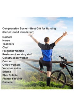 KASTWAVE 20-30 mmHg 4 Pair Medical Sport Compression Sock Unisex cotton support socks for Men Women Nurse  - Image 3