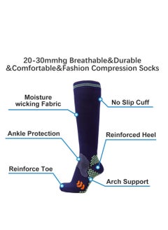KASTWAVE 20-30 mmHg 4 Pair Medical Sport Compression Sock Unisex cotton support socks for Men Women Nurse  - Image 4