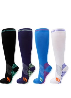 KASTWAVE 20-30 mmHg 4 Pair Medical Sport Compression Sock Unisex cotton support socks for Men Women Nurse  - Image 1