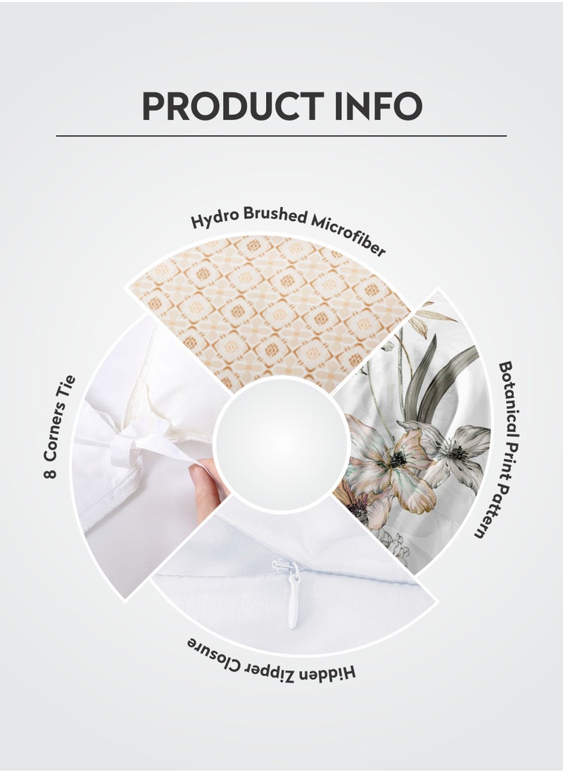 دوناتيلا - Duvet Cover Set 6-Pcs King Size Printed Bed Set Fits (200x200 CM) With Fitted Sheet Pillow Sham And Pillow Cases (Without Filler),Soft Peach - Image 1