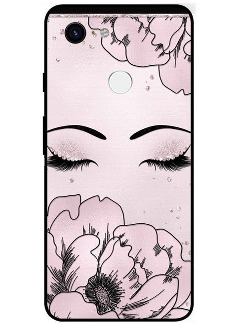 Protective Case Cover For Google Pixel 3 XL Smart Series Printed Protective Case Cover for Google Pixel 3 XL Eyelashes & Flower