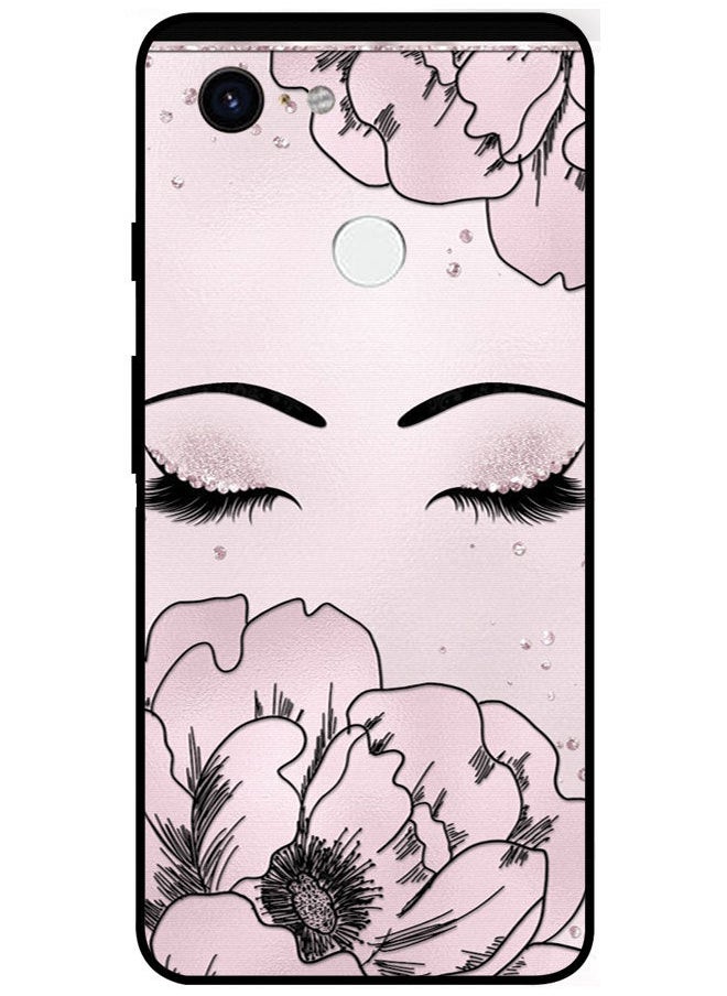 EYE CATCH - Protective Case Cover For Google Pixel 3 XL Smart Series Printed Protective Case Cover for Google Pixel 3 XL Eyelashes & Flower - Image 1