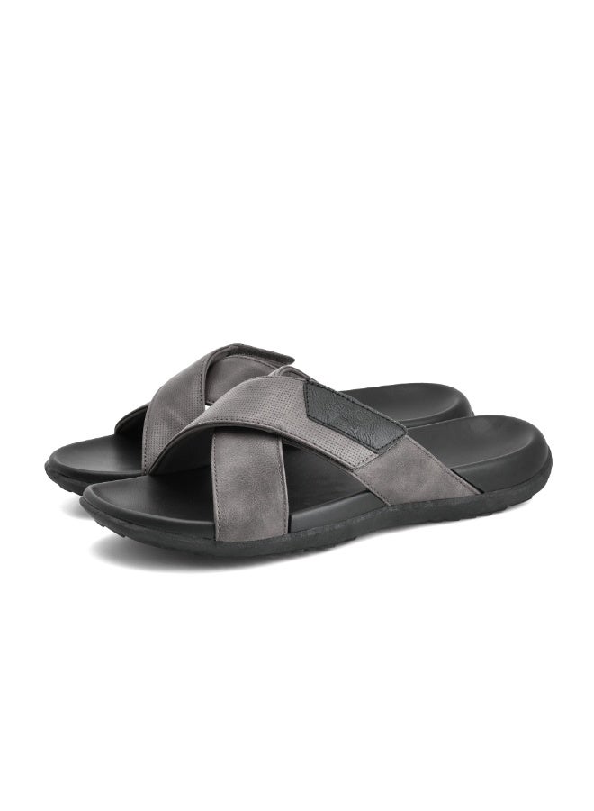 بوكا شباشب بوكا للرجال، خفيفة الوزن ومريحة، شباشب مرنة للغاية | ريال سليدير٠٦ أسود/رمادي - Image 2