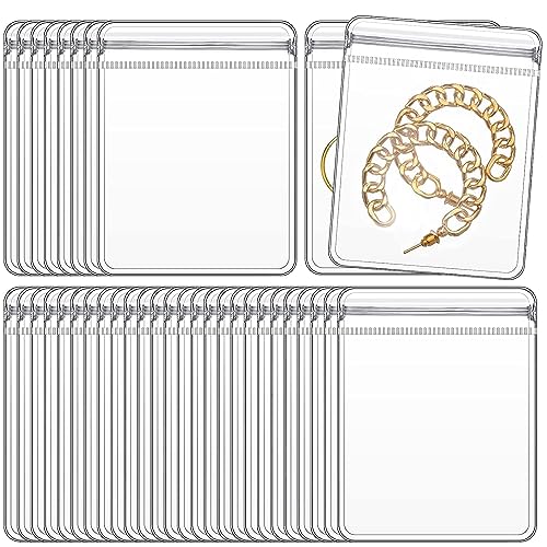 GSXRB PVC Anti Tarnish Jewelry Bags,Jewelry Bags Clear Plastic. Jewelry Pouch for Jewelry Rings and Earrings (100 pcs，3.14x4.72 inches) - Image 1