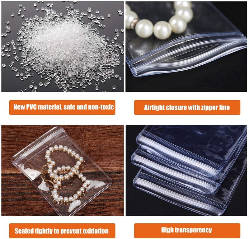 GSXRB PVC Anti Tarnish Jewelry Bags,Jewelry Bags Clear Plastic. Jewelry Pouch for Jewelry Rings and Earrings (100 pcs，3.14x4.72 inches) - Image 3